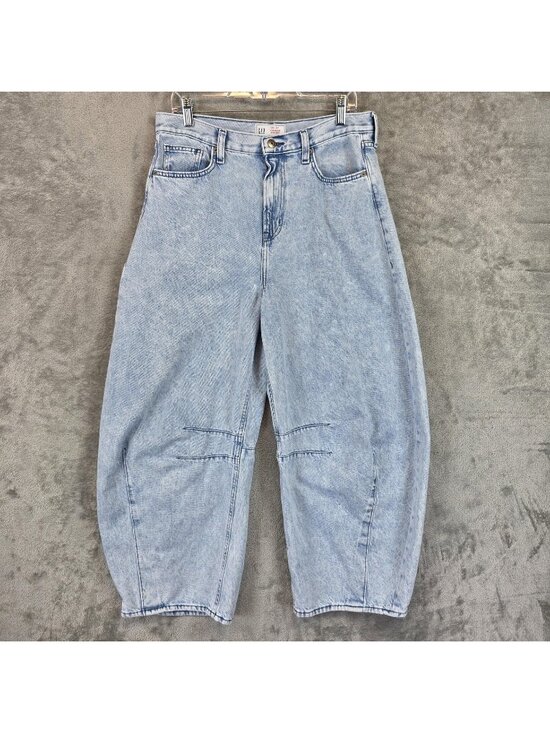 GAP Denim - Gap Horseshoe High Rise Jeans Womens 29R Blue Light Wash Wide Leg Relaxed Denim